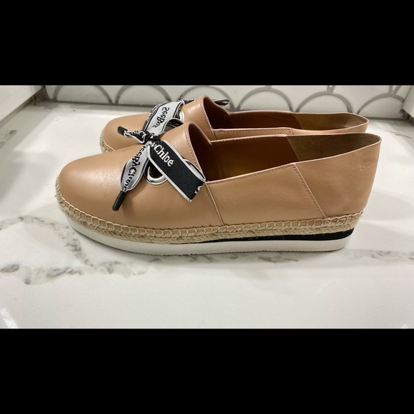 camel/tan platform espadrilles - Picture 3 of 5